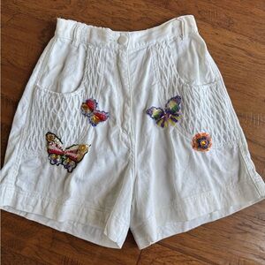 Vintage Cedars  High‎ Waited White Shorts